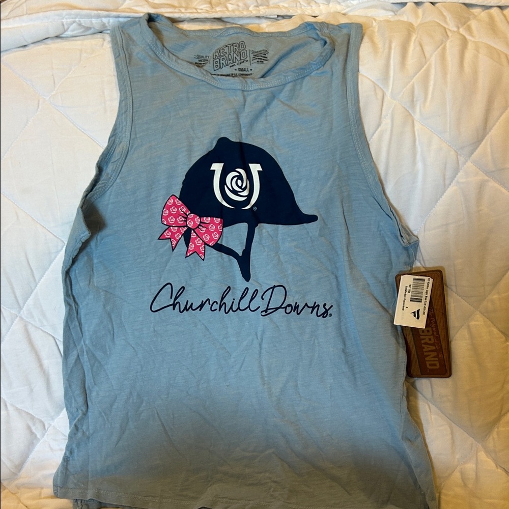 Blue Churchill Downs Tank Top Small